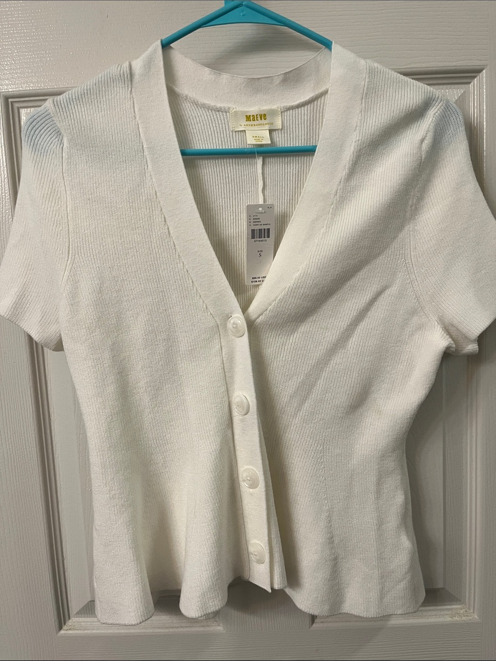 Maeve Button Front Short Sleeved Cardigan